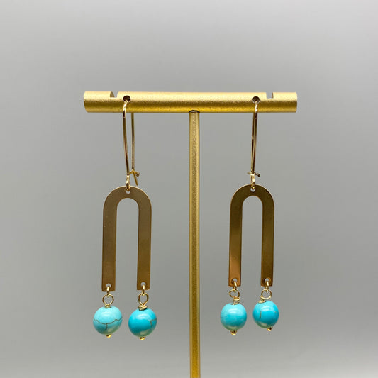 Stone Hanging Drop Earrings