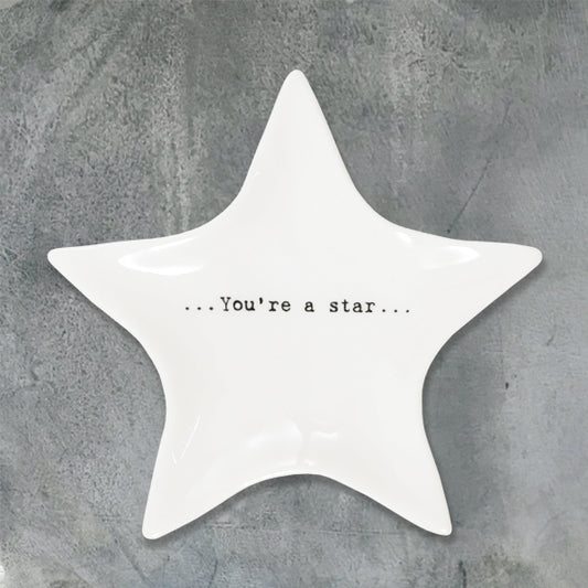 Porcelain Sentiment Dish - "You're a star"